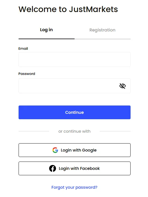 justmarkets login